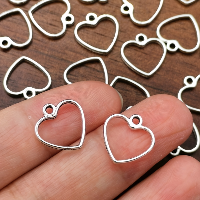 51pcs Small Heart Charm Pendants for Handmade Jewellery